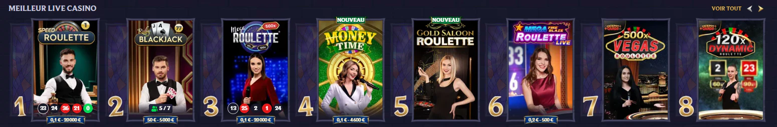 Meilleur live casino LolaJack avec roulette, blackjack et autres jeux en direct